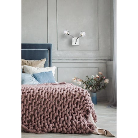 Elegant Lighting Elegant Lighting  10 in. Zayne 2-Light Wall Sconce Lighting, Chrome & Clear 3508W15C